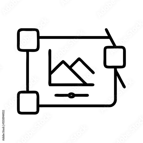 Image resizing interface with adjustment sliders and icons  