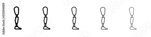 Prosthetic leg icon vector thin outline style sign