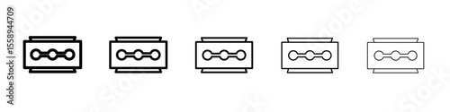 razor blade icon vector thin outline style sign