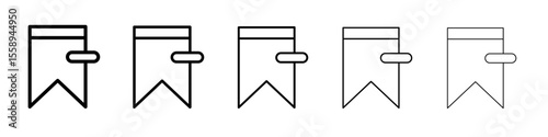 remove bookmark icon vector thin outline style sign