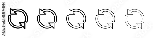 reload icon vector thin outline style sign