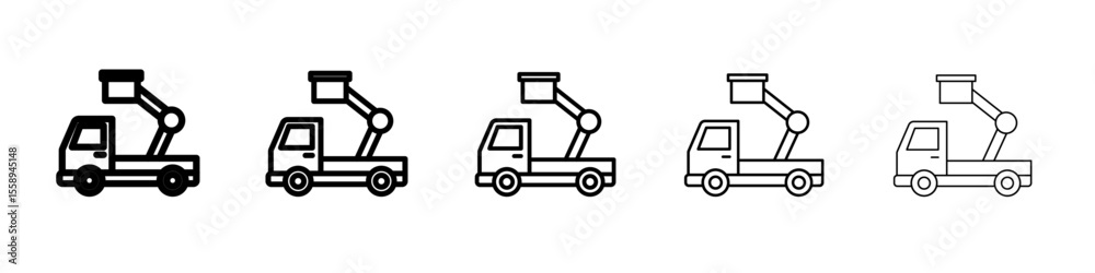 Fototapeta premium rescue truck basket icon vector thin outline style sign