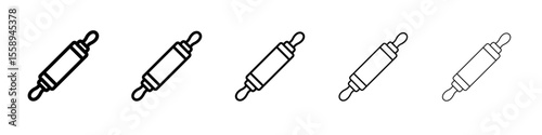 rolling pin icon vector thin outline style sign