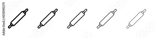rolling pin icon vector thin outline style sign