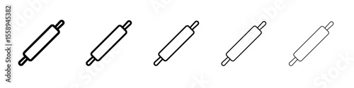 rolling pin icon vector thin outline style sign