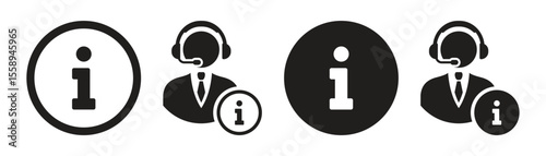 Vector sign icon of information and information service profile for users. Vector illustration