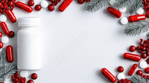 Christmas Medicine: Festive Healthcare Concept
