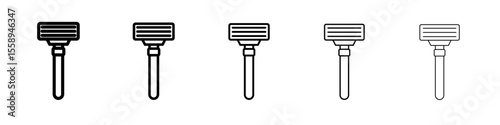 shaving razor icon vector thin outline style sign