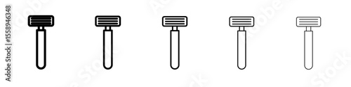 shaving razor icon vector thin outline style sign