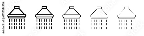 Shower icon vector thin outline style sign