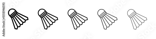 shuttle cock icon vector thin outline style sign