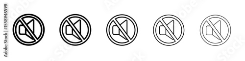 silent icon vector thin outline style sign