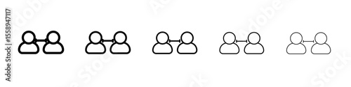 social distance icon vector thin outline style sign