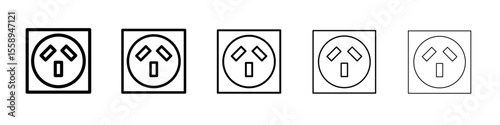 socket icon vector thin outline style sign