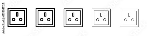 socket icon vector thin outline style sign