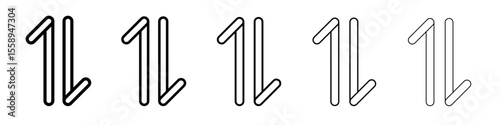 Sort icon vector thin outline style sign