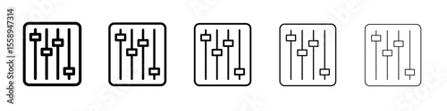 sound mixer icon vector thin outline style sign