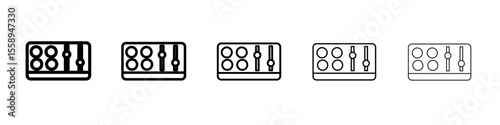 Sound mixer icon vector thin outline style sign