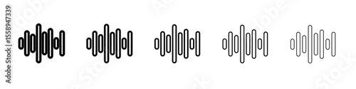 Sound Wave Icon vector thin outline style sign
