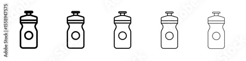 sports water bottle icon vector thin outline style sign