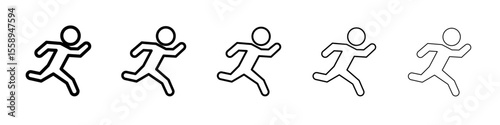 sprint icon vector thin outline style sign