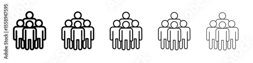 squad icon vector thin outline style sign
