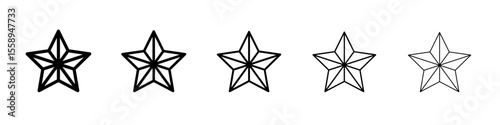 star icon vector thin outline style sign