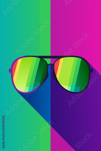 Colorful Aviator Sunglasses Graphic Design