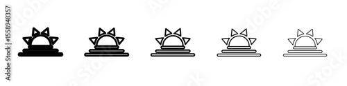 sunrise icon vector thin outline style sign