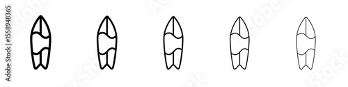 surf icon vector thin outline style sign