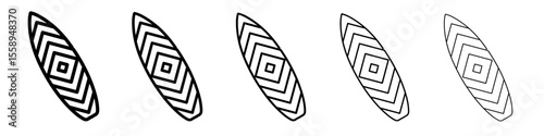 surf board icon vector thin outline style sign