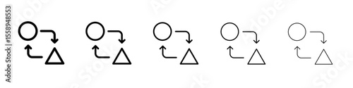 swap icon vector thin outline style sign