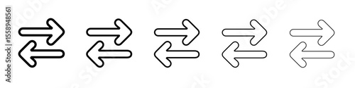 swap Icon vector thin outline style sign