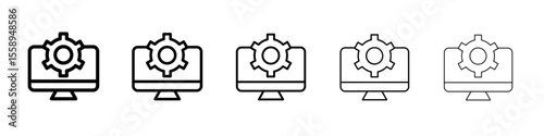 System Update Icon Single vector thin outline style sign