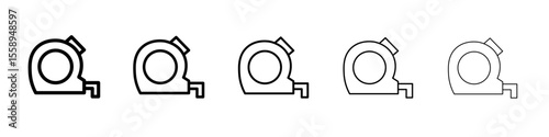 tape measure icon vector thin outline style sign