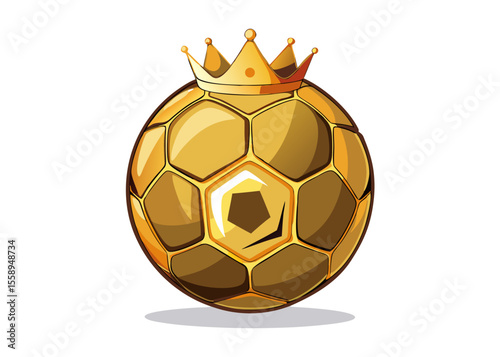 Golden soccer ball with a crown