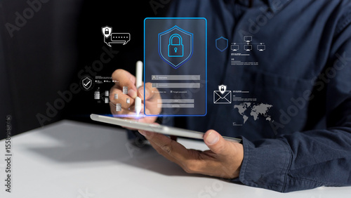Cyber security technology implements multi factor authentication, secure code identification, firewall, encryption, and access control to protect accounts from phishing, spyware, trojan attacks