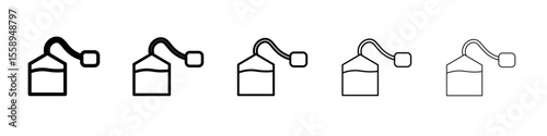 tea bag icon vector thin outline style sign
