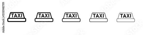 taxi light icon vector thin outline style sign