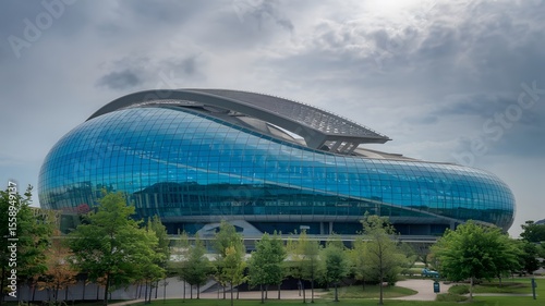 Sleek Curved Futuristic Architecture Exterior
