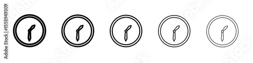 time clock watch icon vector thin outline style sign