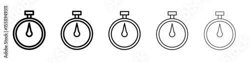 timer icon vector thin outline style sign