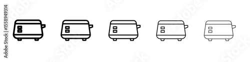toaster icon vector thin outline style sign