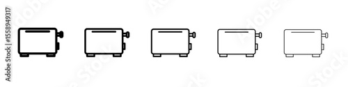 toaster icon vector thin outline style sign
