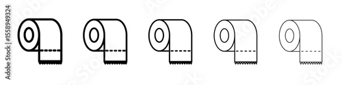 Toilet Paper Icon Single vector thin outline style sign