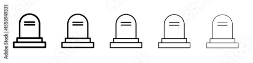 tomb stone icon vector thin outline style sign