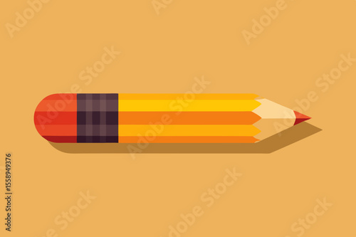 Flat Design Illustration of a Pencil