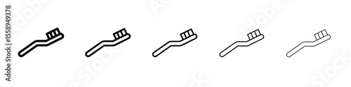 tooth brush icon vector thin outline style sign