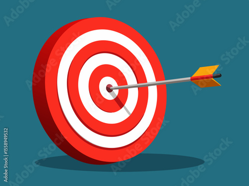 Target Centered with Arrow Aiming for Success