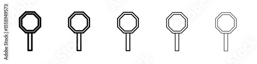 traffic sign icon vector thin outline style sign